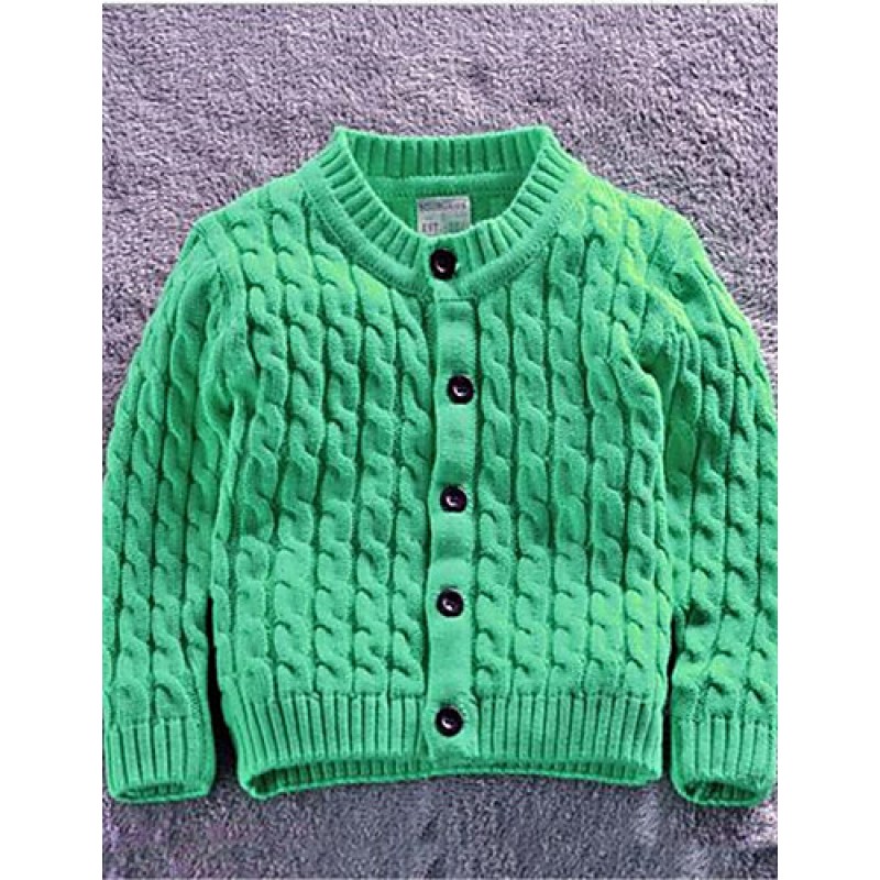 Girl's Casual/Daily Solid Sweater & Cardigan,Cotton Spring / Fall Blue / Brown / Green / Gray  